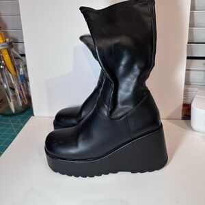 Black Platform Boots Steve Madden